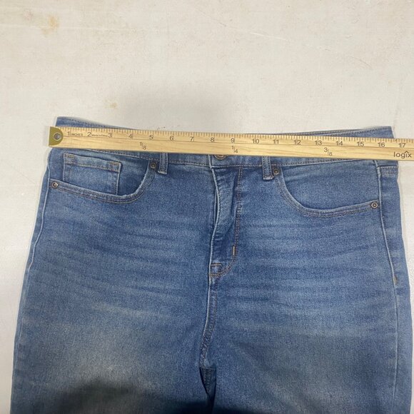 Sofia Aura High Rise Skinny Kick Boot Jeans Womens Size 10 Medium Wash Frayed He - Picture 11 of 15